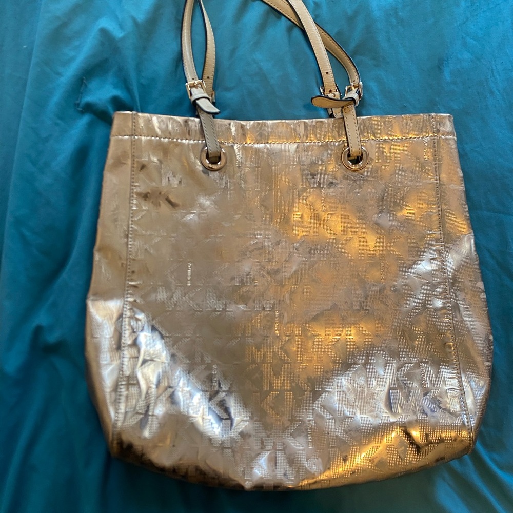 Michael Kors Metalic Gold Logo Tote